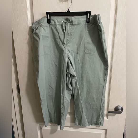 Lane Bryant green Capri pants size 20. Pockets in front & back. 22” inseam. - Picture 1 of 6
